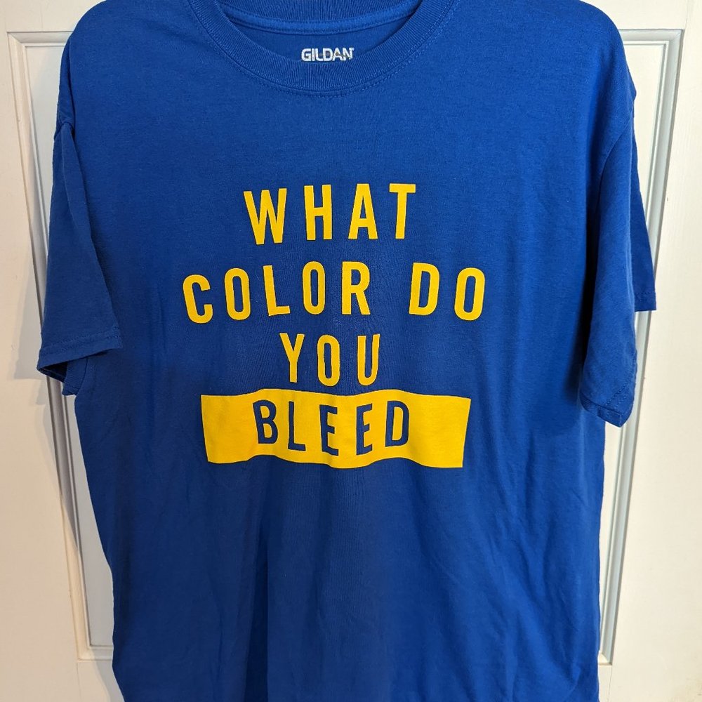 What Color Do You Bleed St. Louis Blues Gildan Promo T-shirt Unisex sz L NWOT